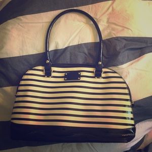 Kate spade black and white stripe bag